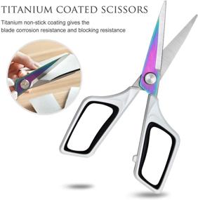 img 3 attached to 🔪 TANSUNG Household Shears: 8.5 inch Sewing Scissors with Comfort Grip - Sharp Stainless Steel Blades for Fabric, Paper, Leather - Left or Right Hand - Perfect for Tailoring, Crafting, and Packaging Materials