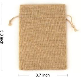 img 2 attached to Мешки из джута с завязками YUXIER - упаковка из 25 штук для вечеринки, свадьбы и подарков на детский душ