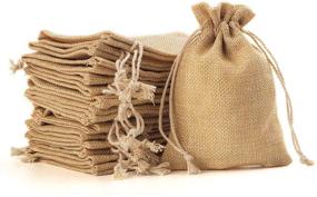 img 3 attached to YUXIER Burlap Drawstring Bags - Pack of 25 for Baby Shower, Wedding & Party Favors