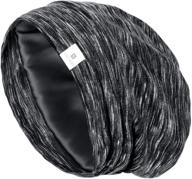 💤 yanibest satin silk bonnet sleep cap - adjustable stay-on slouchy beanie hat with silk lining for nighttime hair care logo