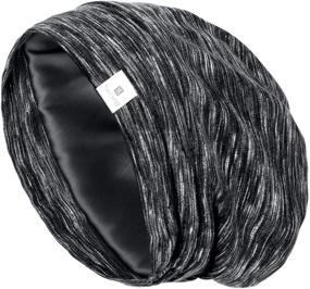 img 4 attached to 💤 YANIBEST Satin Silk Bonnet Sleep Cap - Adjustable Stay-on Slouchy Beanie Hat with Silk Lining for Nighttime Hair Care