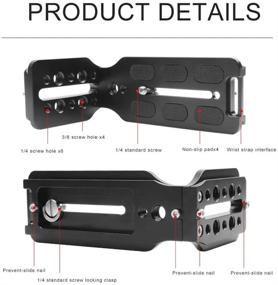 img 2 attached to 📷 Universal L Bracket with Quick Release Plate: DSLR Camera Vertical Video Shooting, Compatible with Manfrotto, DJI Osmo, Ronin, Zhiyun, Canon, Nikon, Sony, by WEIHE