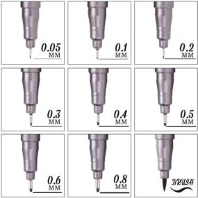 img 1 attached to 🖋️ Black Micro-Pen Fineliner Ink Pens: The Perfect Precision Multiliner Pens for Artists - Ideal for Illustrations, Technical Drawings, Sketching, Manga, and Scrapbooking (9 Sizes/Black)