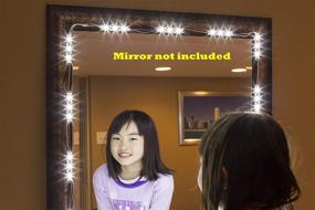 img 3 attached to 💡 White LED Light Makeup Mirror with UL Power Supply for Vanity, Video Conference Streaming, and More