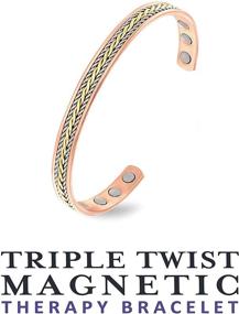 img 2 attached to 💪 Copper Magnetic Therapy Bracelet: Discover the Power of MAGNETJEWELRYSTORE's High Power Triple Twist!