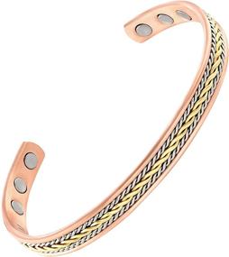 img 4 attached to 💪 Copper Magnetic Therapy Bracelet: Discover the Power of MAGNETJEWELRYSTORE's High Power Triple Twist!