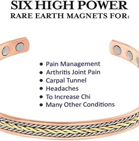 img 1 attached to 💪 Copper Magnetic Therapy Bracelet: Discover the Power of MAGNETJEWELRYSTORE's High Power Triple Twist!