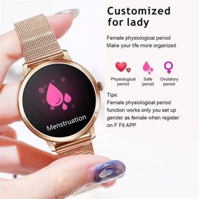 img 1 attached to 👩 RAIMI Women's Fashion Smart Watch: Sport Fitness Activity Tracker with Heart Rate, Blood Pressure Monitor, Sleep Tracker, IP67 Waterproof, Google Fit Sync, iOS & Android App Compatibility