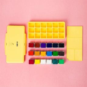 img 1 attached to 🎨 HIMI Gouache Paint Set - 18 Vibrant Colors (30ml Each) with Unique Jelly Cup Design - Non-Toxic Art and Craft Paints for Artists, Hobbyists, and Children - Perfect for Canvas Painting - Great Novelty Gift (Yellow)