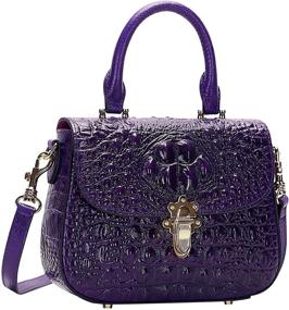 img 2 attached to 🐊 PIJUSHI Crocodile Leather Crossbody Shoulder Bags for Women: Stylish Satchel Handbag