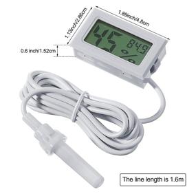 img 3 attached to 🌡️ Mini Digital Thermometer Hygrometer with Probe - Accurate Temperature and Humidity Meter for Indoor Environments - LCD Display for Easy Monitoring in Fahrenheit - Ideal for Incubators, Reptile Enclosures, and Plant Terrariums - Pack of 3 (White)