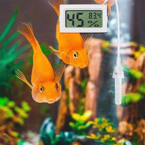 img 1 attached to 🌡️ Mini Digital Thermometer Hygrometer with Probe - Accurate Temperature and Humidity Meter for Indoor Environments - LCD Display for Easy Monitoring in Fahrenheit - Ideal for Incubators, Reptile Enclosures, and Plant Terrariums - Pack of 3 (White)