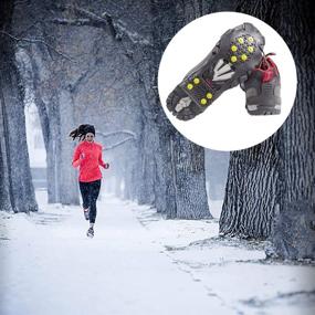 img 2 attached to ❄️ Milaloko Ice Grips: Stay Steady on Ice & Snow with Cleat Over Shoe/Pro Winter Ice Grips for Shoes and Boots - 10 Traction Cleats for Snow and Ice