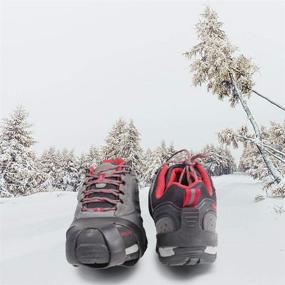 img 1 attached to ❄️ Milaloko Ice Grips: Stay Steady on Ice & Snow with Cleat Over Shoe/Pro Winter Ice Grips for Shoes and Boots - 10 Traction Cleats for Snow and Ice