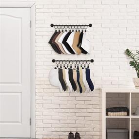 img 3 attached to 🧢 Modern Metal Wall-Mounted Hat Rack Organizer with 20 Hooks - Baseball Cap Display Holder for Closet Door Bedroom Entryway Laundry, Set of 2