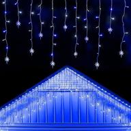 🌟 twinkle star icicle lights with bethlehem star - white & blue outdoor dripping christmas light decoration for hanukkah, xmas, wedding party decor - 150led, 8 modes, 30 drops, white wire curtain lights логотип