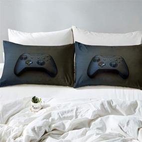 img 2 attached to 🎮 Erosebridal 3D Print Gamepad Comforter Cover Set - Stylish Video Game Duvet Cover for Boys, Teens, and Men - Soft and Breathable Gamer Bedding Set - Room Decoration - Full Size (3 Pieces)