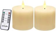 🕯️ enhance ambiance with smtyle 3x3 inch flameless battery operated flickering candles - set of 2 with timer, perfect for home decoration, birthdays, and gardens логотип