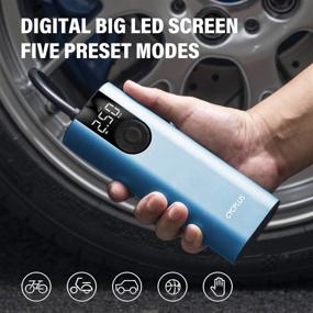 img 1 attached to CYCPLUS A8 Portable Tire Pump | Smart Air Inflator Electric Mini Compressor 🔵 | 2600mAh Rechargeable Battery | Type-c Port | Car Bicycle Motorcycle Balls | Blue