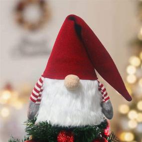 img 4 attached to 🎄 DUNCHATY 24-Inch Large Swedish Tomte Gnome Christmas Tree Topper - Santa Gnomes Plush Nisse Ornaments for Xmas Tree, Holiday Home Decorations