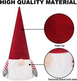 img 2 attached to 🎄 DUNCHATY 24-Inch Large Swedish Tomte Gnome Christmas Tree Topper - Santa Gnomes Plush Nisse Ornaments for Xmas Tree, Holiday Home Decorations