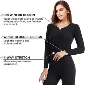 img 3 attached to Winter Warm Top & Bottom Base Layer Set: 🏔️ Ultra-Soft Long Johns for Women - Ideal Thermal Underwear for Skiing