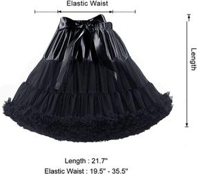 img 3 attached to 👗 Elastic Waist Chiffon Petticoat Puffy Tutu Tulle Skirt for Women, Princess Ballet Dance Pettiskirts Underskirt