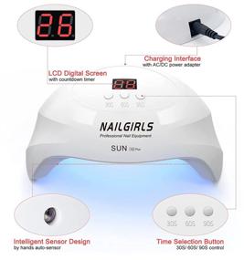 img 3 attached to Профессиональная салонная сушка для ногтей: NAILGIRLS 75W УФ-светодиодная лампа для быстрого затвердевания геля для ногтей с умным сенсором и 3 настройками таймера - идеально для маникюра и педикюра.