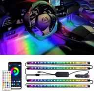 🚗 alantop interior car lights, rgbic car led strip lights with bluetooth app and remote control, waterproof design, 213 mode effects, music sync, car charger included, dc 12v, halloween logo