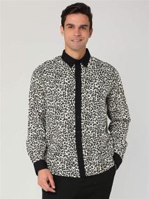 img 3 attached to 👕 Lars Amadeus Button-Down Sleeves with Printed Design