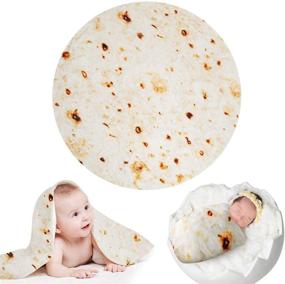 img 4 attached to 🌯 49 Inch Burrito Tortilla Blanket for Babies and Kids, Giant Realistic Food Throw Blanket, Soft Flannel, Round, Funny Gift - Outivity