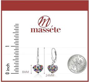 img 3 attached to Sterling Silver Heart Leverback Dangle Earrings in Vibrant Shades for Girls