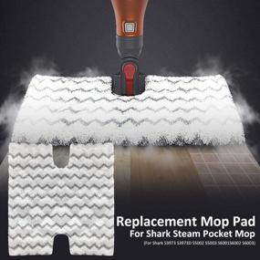 img 2 attached to 🦈 Yweller Shark Replacement Steam Mop Pads - 4 Pack - Compatible with Shark Lift-Away Pro Steam Pocket Mop & Shark Hard Floor Cleaning System Pocket Mop - Models: S3973, S3973D, S5002, S5003, S6001, S6002, S6003