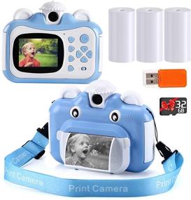 img 4 attached to 📷 Fun and Easy Instant Print Camera for Kids, HD 1080p Photo Printing Digital Camcorder for Children - Includes 3 Print Paper and 32GB Card