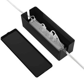 img 3 attached to 🔌 Комплект органайзеров для кабелей ZGROCK, 3 штуки - коробка для управления кабелями электророзетки для стола, дома, офиса - черная, скрывает провода и предохранители от перенапряжения.