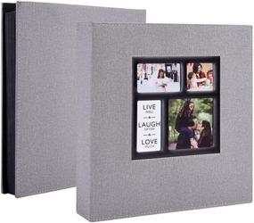 img 3 attached to 📸 Ywlake 4x6 Photo Album with 600 Pockets, Linen Cover, Extra Large Capacity for Family Wedding Pictures - Holds 600 Horizontal and Vertical Photos, Grey