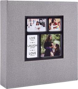 img 4 attached to 📸 Ywlake 4x6 Photo Album with 600 Pockets, Linen Cover, Extra Large Capacity for Family Wedding Pictures - Holds 600 Horizontal and Vertical Photos, Grey