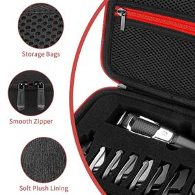 img 3 attached to 🧔 Yinke Case for Philips Norelco Multigroom Series 3000 MG3750 Beard Trimmer & attachments, Hard Travel Storage Bag Organizer (Series 3000)