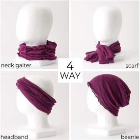 img 3 attached to 🧣 Women's Silk Headband Scarf Neck Gaiter - Versatile Accessories for Fashion Statements, Scarves & Wraps