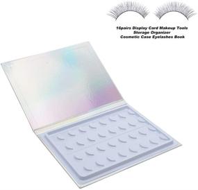 img 1 attached to 📚 Eyelash Book, 16 Pairs False Eyelashes Storage Container Glitter Paper Makeup Display Box Holder, Protective Case for Eyelash Samples