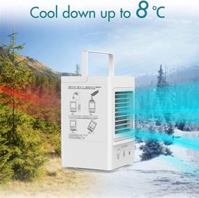img 3 attached to 🌀 AIVANT Portable Evaporative Air Conditioner, Personal Air Cooler for Home Office Room, 5000mAh Battery Operated Mini Space Cooling Fan with 120°Auto Oscillation