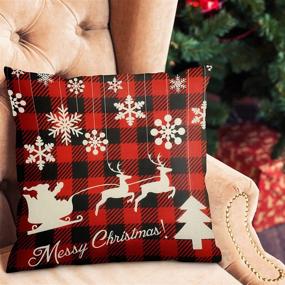 img 2 attached to 🎄 Cozy Christmas Pillow Covers (Set of 4) - 20"x20", Merry Christmas Decorative Pillows with Invisible Zipper for Winter Couch Décor