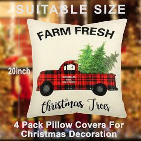 img 3 attached to 🎄 Cozy Christmas Pillow Covers (Set of 4) - 20"x20", Merry Christmas Decorative Pillows with Invisible Zipper for Winter Couch Décor