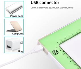 img 1 attached to 💡 JUNLON A4 Алюминиевая USB Световая коробка: Ультратонкая доска для отслеживания с регулируемой яркостью для вырубки винила, рисования, ремесел, эскизов и бриллиантовой живописи