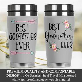 img 3 attached to 🎁 Mugzie God Parent Proposal Box Gift Set: Best Spill-Proof Stainless Steel Travel Tumbler for God Parents - 16oz God Parent Proposal Gift