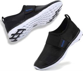 img 4 attached to GLOBTOUCH Lightweight Comfort Walking Athletic ADTSX Black 34 Boys' Shoes : Outdoor