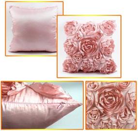 img 3 attached to 🌹 Set of 2, SeptCity Romantic Love Satin Rose Decorative Throw Pillow Covers for Couch Cushion Case, Perfect Wedding Party Home Decor and Gift - Pink