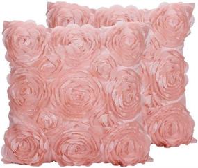 img 4 attached to 🌹 Set of 2, SeptCity Romantic Love Satin Rose Decorative Throw Pillow Covers for Couch Cushion Case, Perfect Wedding Party Home Decor and Gift - Pink