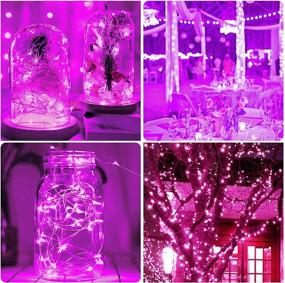 img 1 attached to 🎄 Illuminew 2 Pack Christmas Outdoor String Lights: 8 Modes Twinkle, Waterproof, Battery Operated Fairy Lights – Pink, Ideal for Garden, Patio, Bedroom, Party, Xmas Decoration