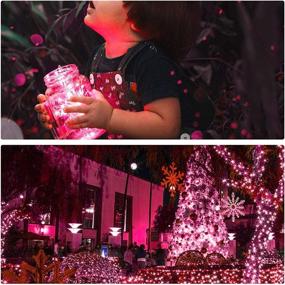 img 3 attached to 🎄 Illuminew 2 Pack Christmas Outdoor String Lights: 8 Modes Twinkle, Waterproof, Battery Operated Fairy Lights – Pink, Ideal for Garden, Patio, Bedroom, Party, Xmas Decoration